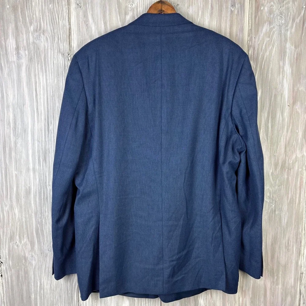 Ralph Lauren Blazer Mens Blue Textured Two Button Sport Coat Jacket Black Label‎